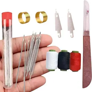 34 Piece Large Eye Steel Needle Set, Long Fine Hand Embroidery Sewing Needles Kit, DIY Stitch Repair Projects, Birthday Gift, Christmas Present