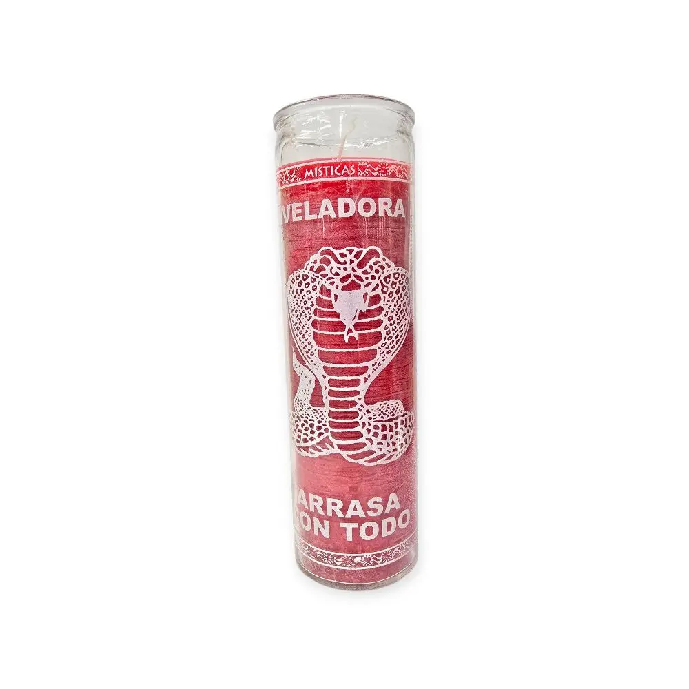 Veladora Brand Cobra Design Scented Wax Candle - Light for Goal Achievement "Clear the Path", Non-Toxic, Energetic Vibe to Remove Obstacles and Open Roads