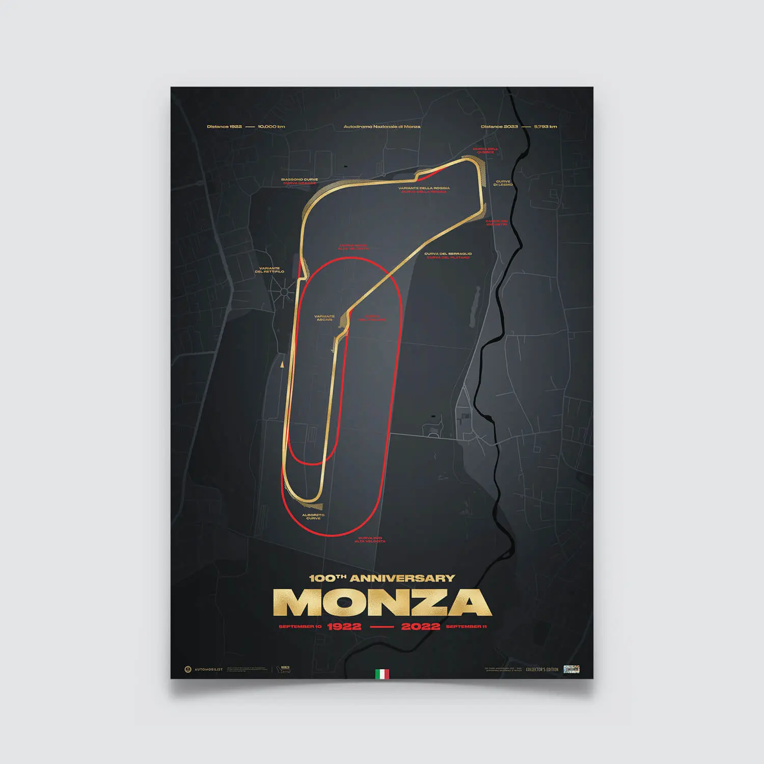 Monza Circuit | 100th Anniversary Track Evolution | Collector’s Edition Track Poster