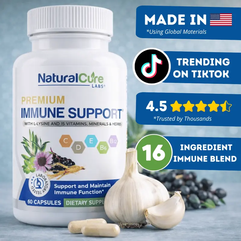 Immune Support 16-in-1 Vitamins, Mineral, Herbs, and Botanicals. Award-winning Blend for Immune Health, 60 Vegan Capsules