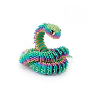 3D Printed Snake, Cute Snake Design, Colorful Lifelike Snake Toy, Creative Desktop Ornament, Home Office Decoration, Gift for Friend & Family