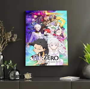 Re Zero Anime Poster, ReZero Starting Life in Another World Wall Art, Emilia Subaru Manga Print, Anime Room Decor, Otaku Gift