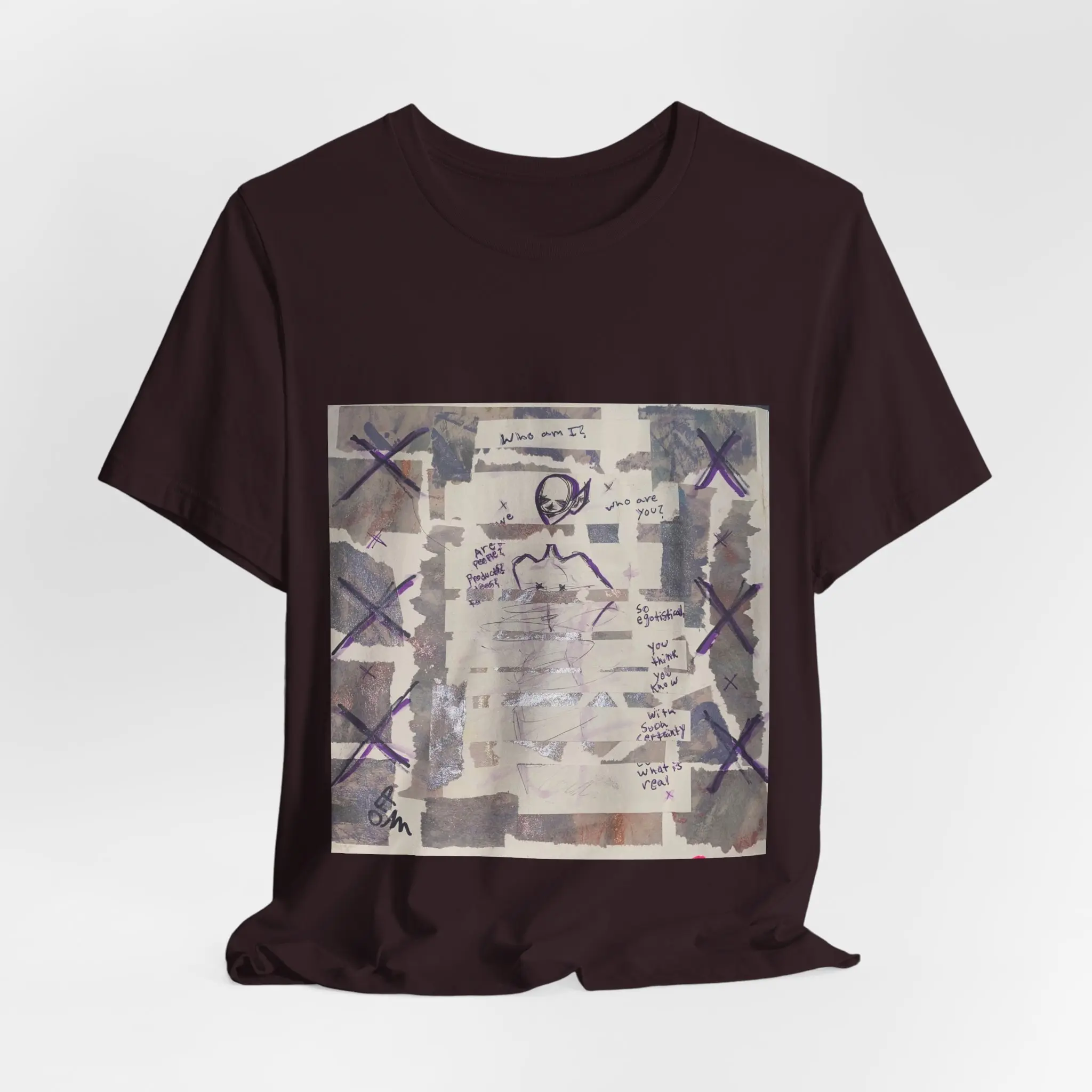 Collage Notes Graphic Tee | Mixed Media Sketchbook Art