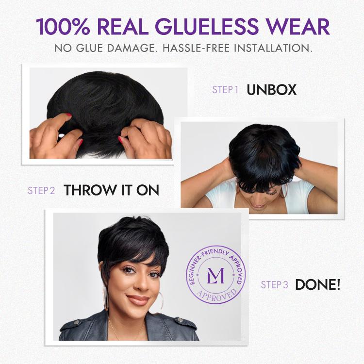 【LIVE】Throw On & Go Short Cut with Bangs Wig Ultra Comfort Cotton Cap Glueless Wig Hair Loss Friendly
