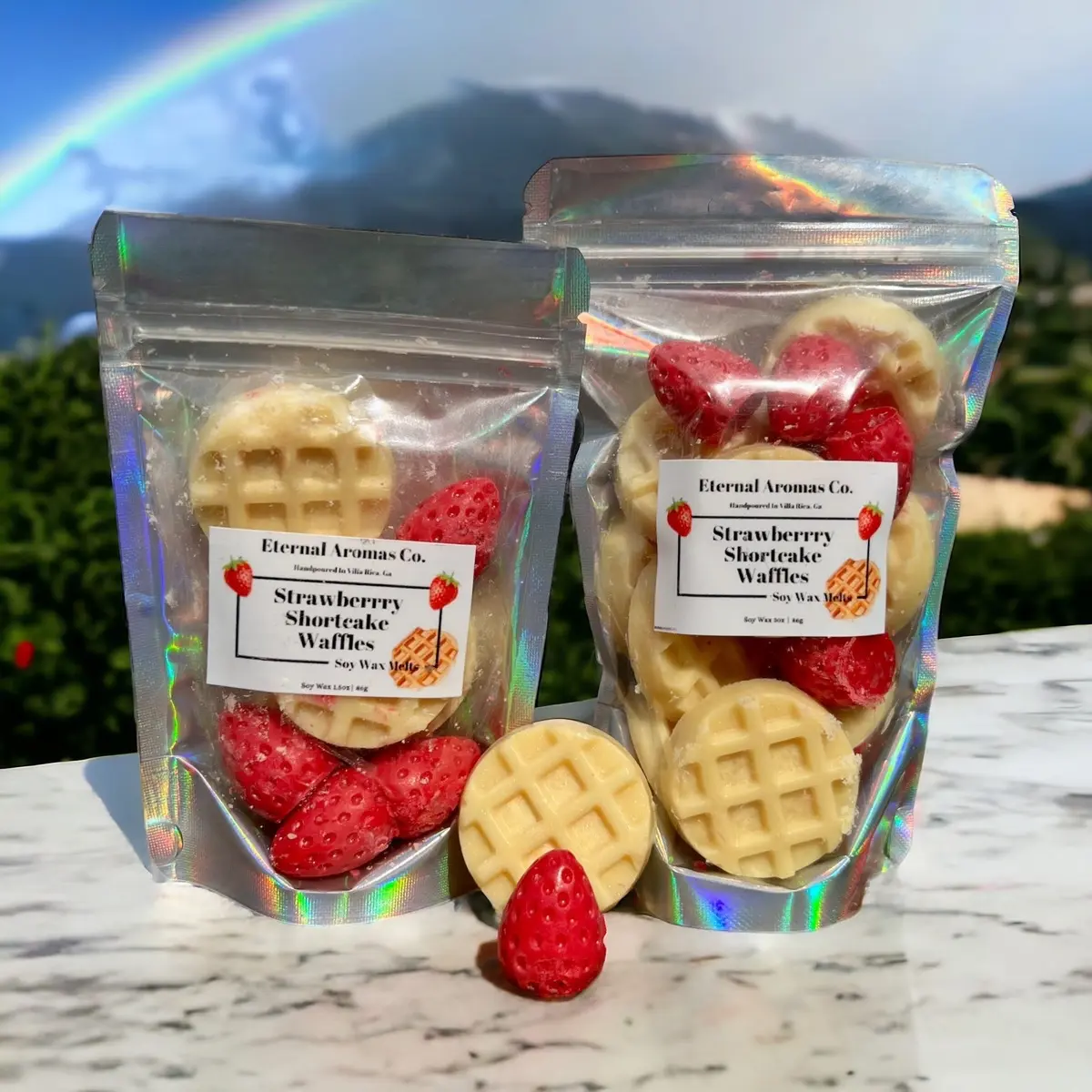 Strawberry Shortcake Waffle Wax Melts | Strawberry Waffle Wax Melts | Waffle Wax Melts | Food Themed Wax Melts | Scented Wax Melts Candle Decor Aroma Decoration