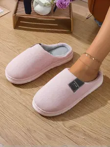 Memory Foam Non-Slip Soft Slippers for Women, Fall & Winter Indoor Home Warm Cotton Slippers, Thickened Lined Sole, Gingham Pattern, Footwear