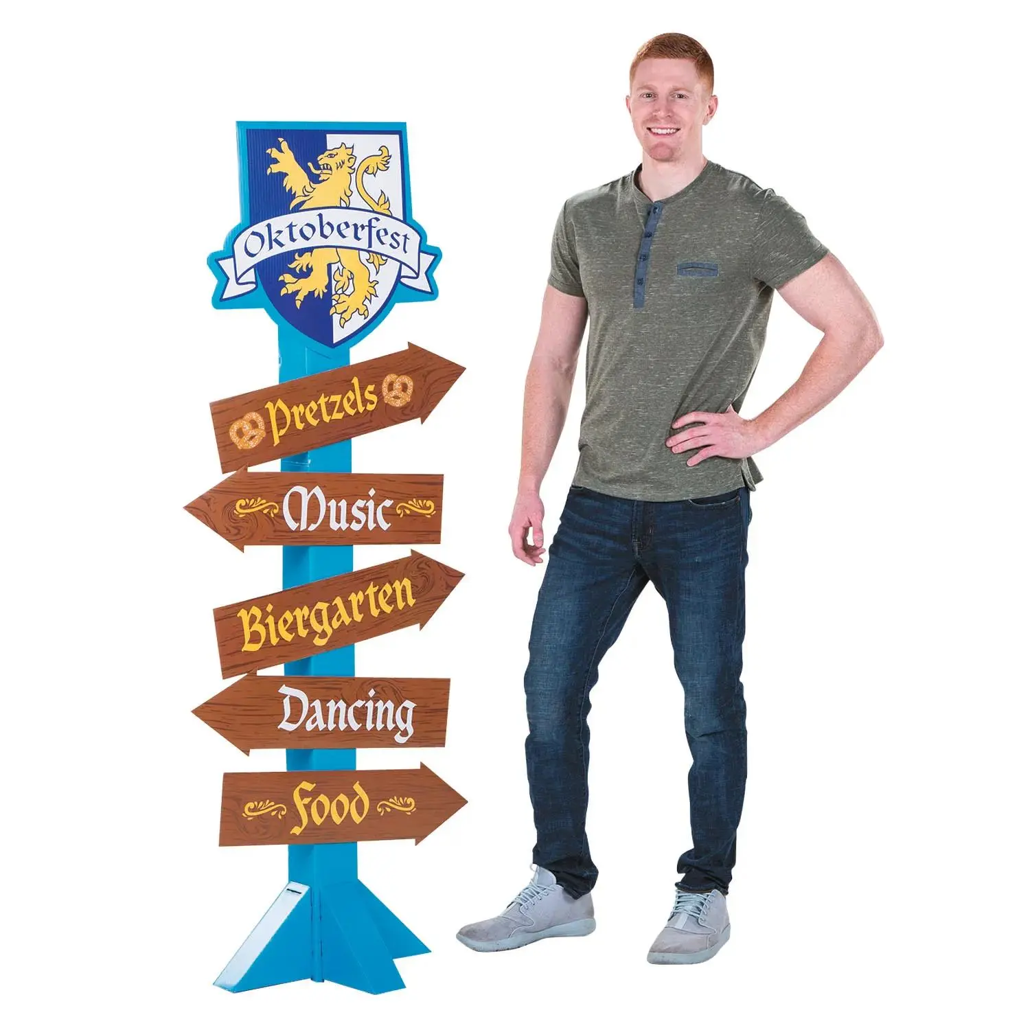 Oktoberfest Directional Sign Cardboard Stand-Up, 66"