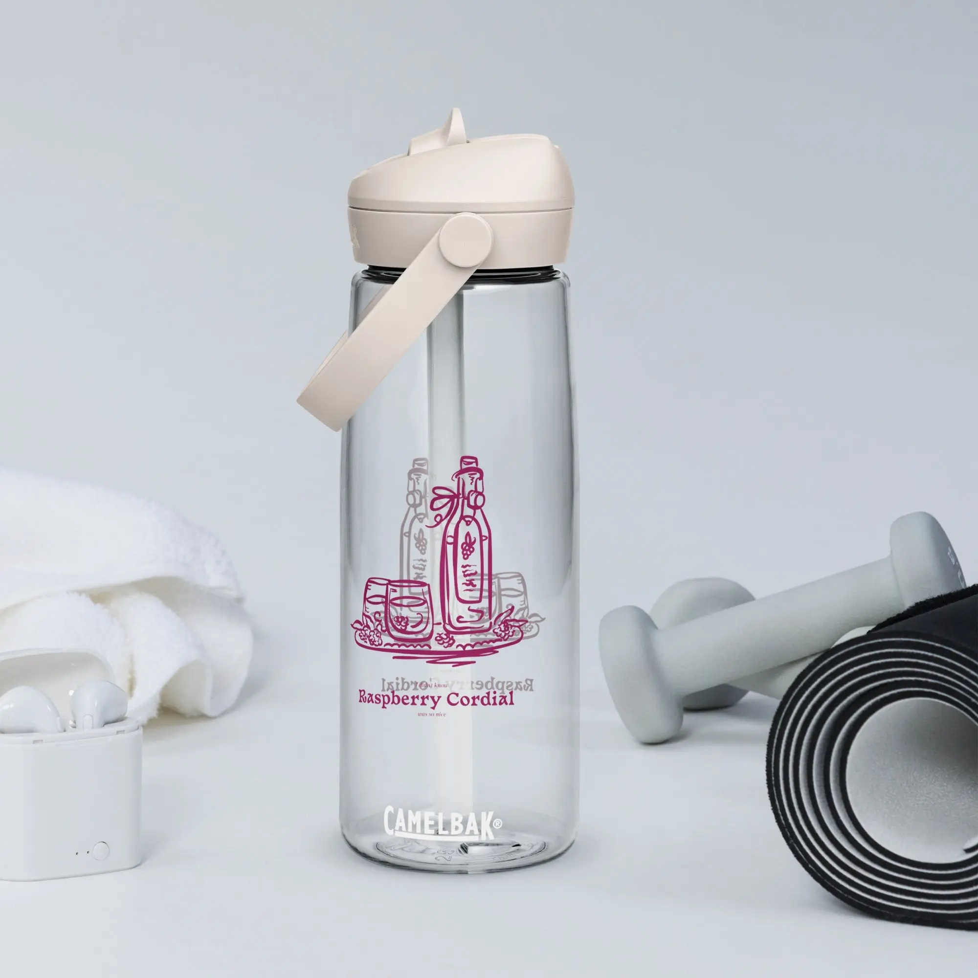 Raspberry Cordial Flip Straw Water Bottle
