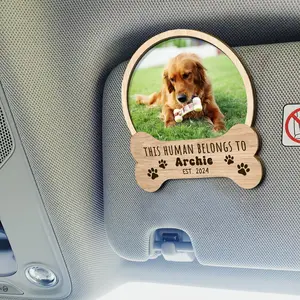Custom Dog Portrait Photo Car Visor Clip - Father's Day Gift for Best Dog Dad Ever - Pet Lover Gifts