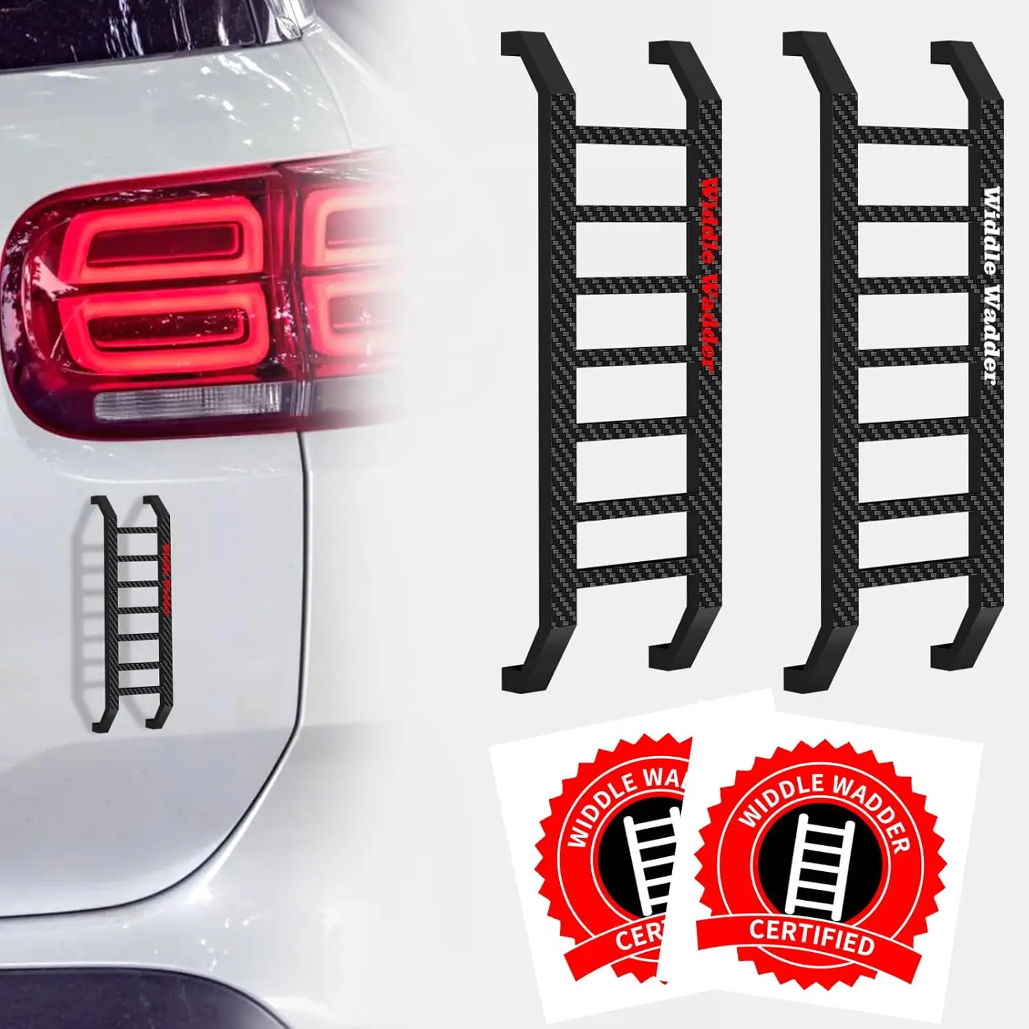 2 count Widdle Wadder Ladders & 2 count Widdle Wadder Certified Stickers,  Little Ladder Suitable for  SUV
