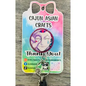 HunterX Joker Inspired Anime Badge Reel/ID Clip Retractable-(Alligator, Belt, MRI Safe, Carabiner Clips) & Non-Retractable Clips