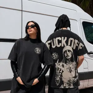 Rebel Attitude Graphic Washed Tee – Oversized Heavyweight Cotton Streetwear Shirt, Bold Statement Girl Print, Y2K Grunge Aesthetic Unisex T-Shirt