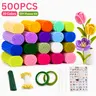 500PCS 20-Color Pipe Cleaner Flower Kit - Chenille Stem DIY Fake Flowers Supplies with Floral Tape, Wire, Stems & Glue for Adults, Classroom Bouquet Decorations Projects