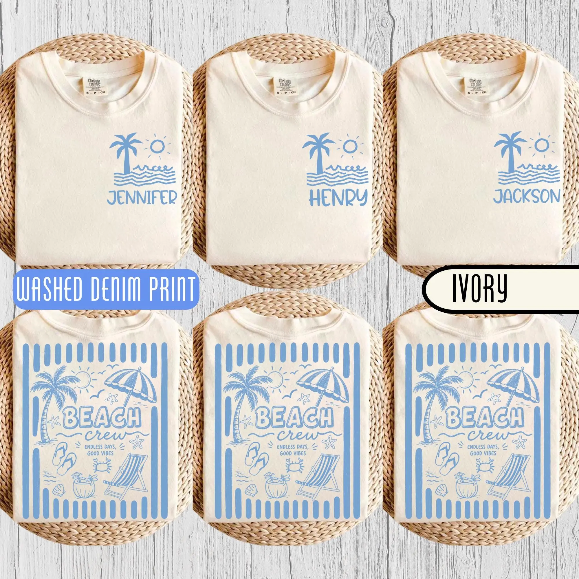 Custom Beach Vacation Group T-Shirt Comfort Color, Personalized Beach Crew Shirt, Family Trip Summer Vacation Tee, Vacay Family Beach Tees, Summer 2026 Shirt