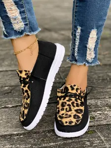 New Large Size Ethnic Design Canvas Unisex Shoes, Casual Fashion Shoes, Breathable One-Step Slip-On Casual Sneakers for Spring & Fall, Daily Wear