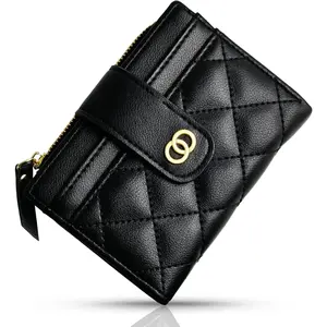 Small Wallet For Women- Credit Card Holder Wallet For Women Girls- Zipper Small Bifold Wallet Mini Coin Purse With ID Window