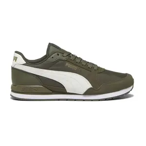 PUMA Mens St Runner V3 Nylon Lace Up Sneakers Shoes Casual - Green