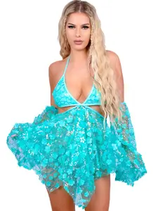 Aqua Fairy Blossom Dress- 2 piece- Festival Clothing- Womenswear, Dresses