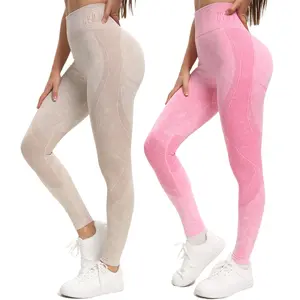 Women's 2PCS High Waist Seamless Contour Shadow Leggings - Fitted, Booty Lifting, Smile Line Activewear, Fitness Training Tights, Gym Tights Clothes, Sportswear Bottoms