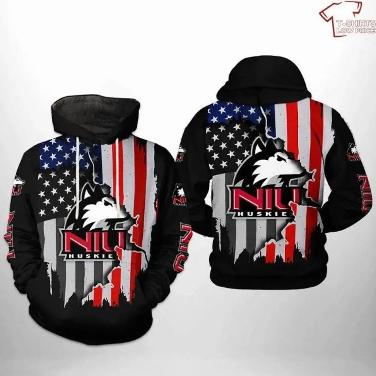 Illinois football American Flag 3D Hoodie For Men