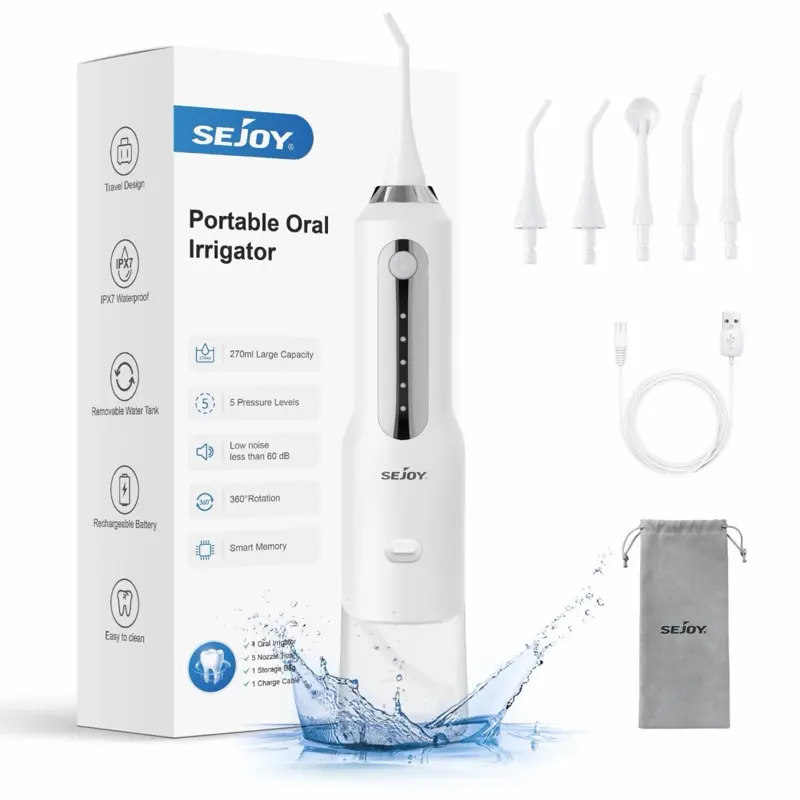 SEJOY Water Flosser C91-BLU Blue Oral Irrigator Dental (white)