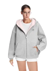 FDR Oversized Contrast Lining Zip Up Hoodie Unisex Heavyweight Womenswear Everyday  Sweatshirts Soft Casual  Tops Pullover #valentinesday #tiktokshopjumpstartsale #valentinesdaygift