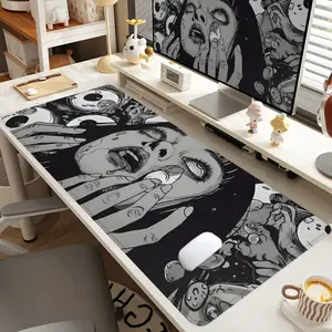 1pc Extra Large Dark Art Mouse Pad Comic - Style Desk Pad,Computer Keyboard Mousepad with Non - Slip Rubber Base Durable Stitched Edge Perfect Gift for Home and Office, Desktop accessory, Gaming Desk Accessory