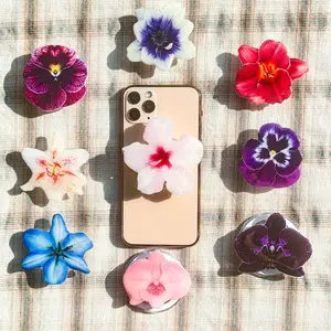 Orchid Flower Phone Grip, Pansy Flower Magnetic Grip For Kindle, Lily Flower Phone Holder, Phone Charm
