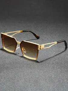 Fashion Metal Trendy Styling Sunglasses Large Frame Versatile Outdoor UV Protection Eyewear, Stylish Unisex for Men & Women