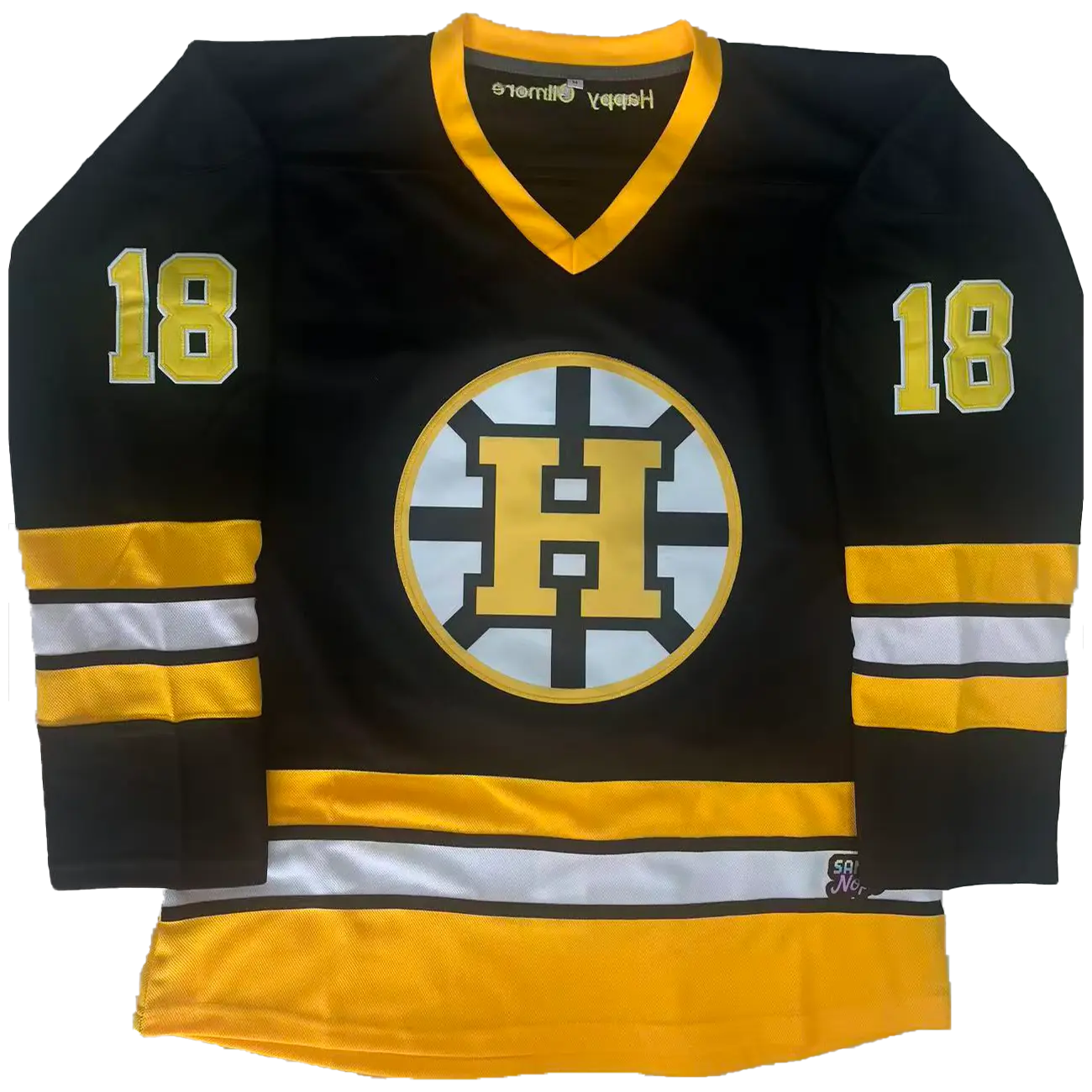 Men's Happy Gilmore #18 Ice Hockey Jersey, 90s Hip Hop Fashion Top with Stitched Boston Logo, 1996 Movie Replica for Parties, Sizes S-3XL, 90S Hip Hop Vibe, Fans Of The Film, Sporty Chic, Party Wear, Part Of The Hip Hop Trend