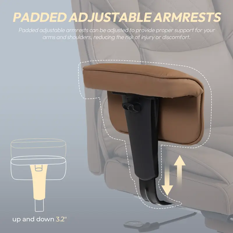 CurveThrone padded adjustable armrest detail