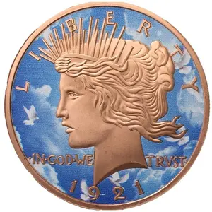 1 oz Color Copper Peace Dollar Rounds Colorized