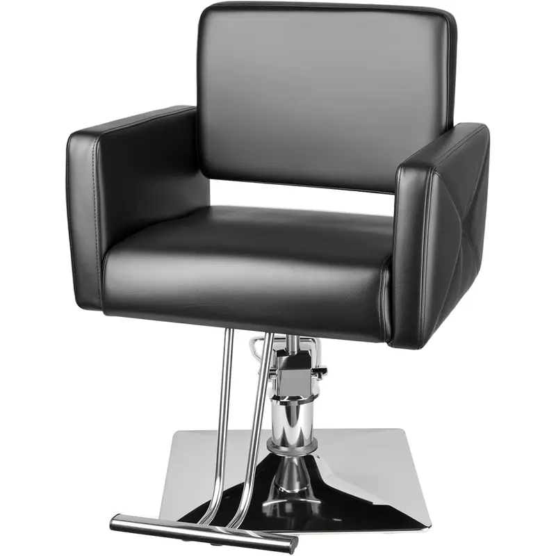 Barber Salon Chair for Hair Stylist Heavy Duty Hydraulic Pump Stylist Chair Rolling Swivel Adjustable Spa Beauty Equipment for Barbershop/Home, Black
