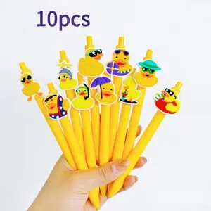 Large Mouth Duck Ballpoint Pen Set of 5 or 10, Animal Series Ergonomic Push Button Design, Unique Pens, Funny Teacher Pens, Writing Pens, Writing Stationery, Ideal Birthday Party Gift and Office Use