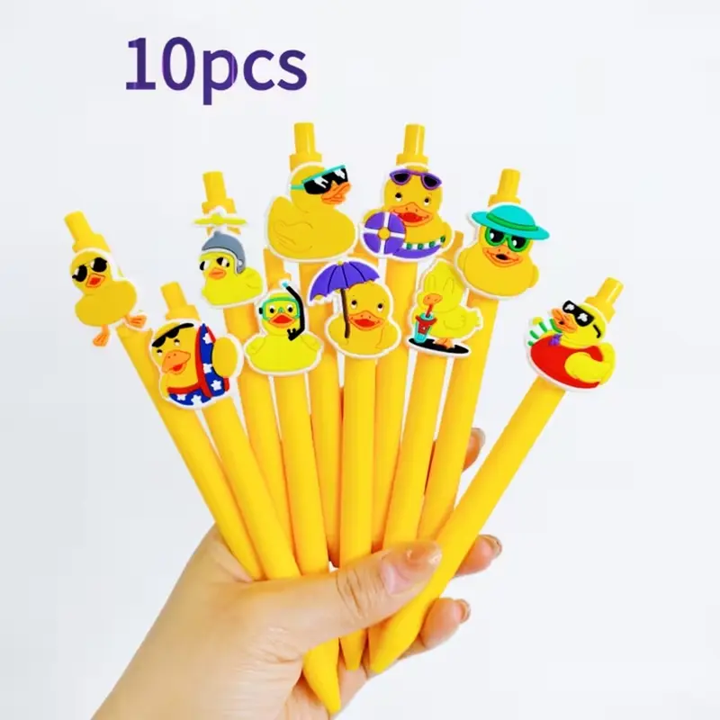 Large Mouth Duck Ballpoint Pen Set of 5 or 10, Animal Series Ergonomic Push Button Design, Unique Pens, Funny Teacher Pens, Writing Stationery, Ideal Birthday Party Gift and Office Use, Stationery Writing Tools