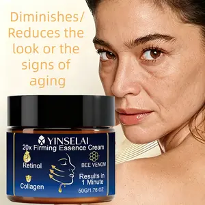 20x Firming Essence Cream with Retinol, Hyaluronic Acid, Niacinamide, Vitamins, Bee Venom, Deep Moisture, Youthful Glow, Unisex, Gift Idea