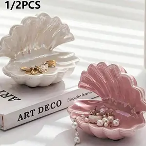 Shell Jewelry Tray, Artistic Decorative Style, Multi-Functional Half-Circle Key and Jewelry Organizer, Jewelry Storage Unit, Home Decoration, Gift for Mother/friend