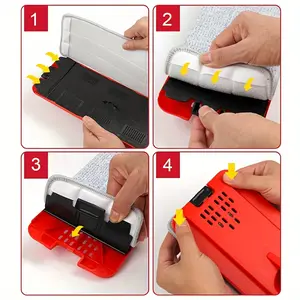 New Hands-Free Squeeze Mop and Bucket Set - Wet and Dry Dual Use Flat Mop for Living Room Bedroom Outdoor Toilet Kitchen Cleaning - Plastic Durable Mop with 6 Pads - No Electricity Required.