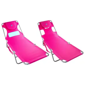 Ostrich Comfort Lounger Poolside Chair & Chaise Sunbathing Beach Chair, Pink Ostrich Comfort Lounger Poolside Chair & Chaise Sunbathing Beach Chair, Pink