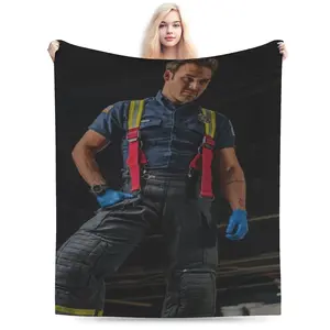 EDDIE character printed flannel blanket, soft and durable, suitable for bed, sofa or office, ideal gift for fans and sisters, size 50*40 Lightweight Flannel Snacks Throw Blanket blanket plushthin quilt holiday gift Intense Nacho Printed Flannel Blanket