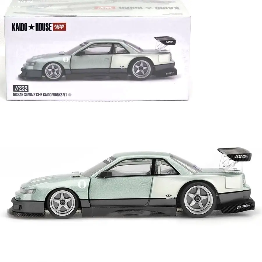 Nissan Silvia S13-R KAIDO Works V1 Sea Foam Green Limited Edition Kaido House x Mini GT KHMG232