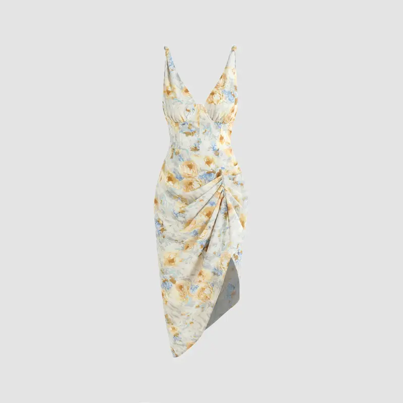 knee length dresses for ladies DESIREE RUCHED MIDI DRESS  Line & Dot