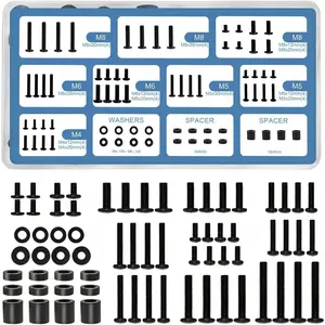 68 count Universal TV Mounting Hardware Screw Kit with Box - M4 M5 M6 M8 Screws, Washers & Spacers, Pre-Labeled & Organized, Replacement Screws for TV VESA Mounting, Fits  Screens up to 80"