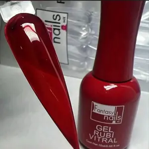FantasyNails Translucent Red Rojo Vitral Gel Polish
