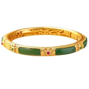 Natural Jade Bangle High-end Ｒetro Boutique Versatile Bangle Can  Be Given To Mom And Girlfriend As a Christmas Gift.