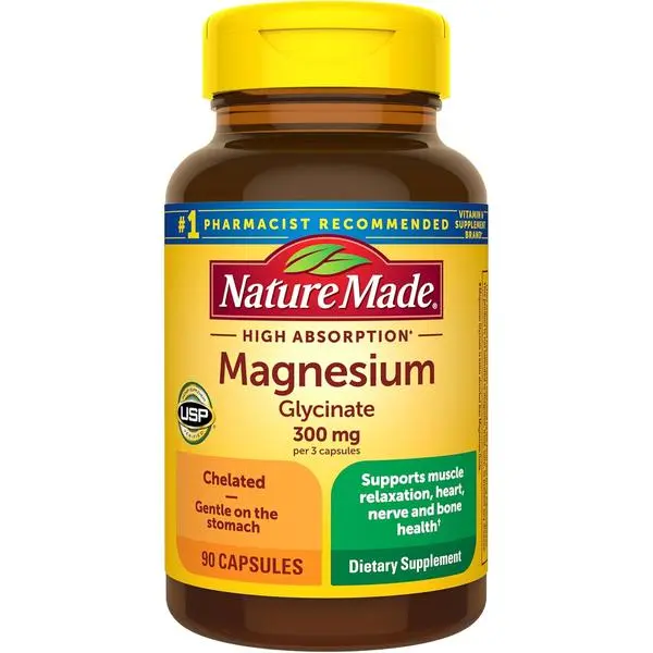 Nature Made Magnesium Glycinate 300 mg per 3 Capsules, 90 Capsules