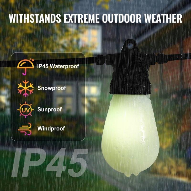 RGB Outdoor String Lights Waterproof APP Controlled Patio Lighting outdoor patio light