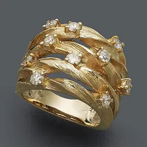 Zircon ring golden/silver winding vine ring multiple sizes for women daily wear gift