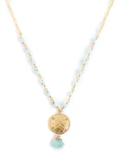 Sophie Necklace with Sand dollar charm and beautiful Larimar stone