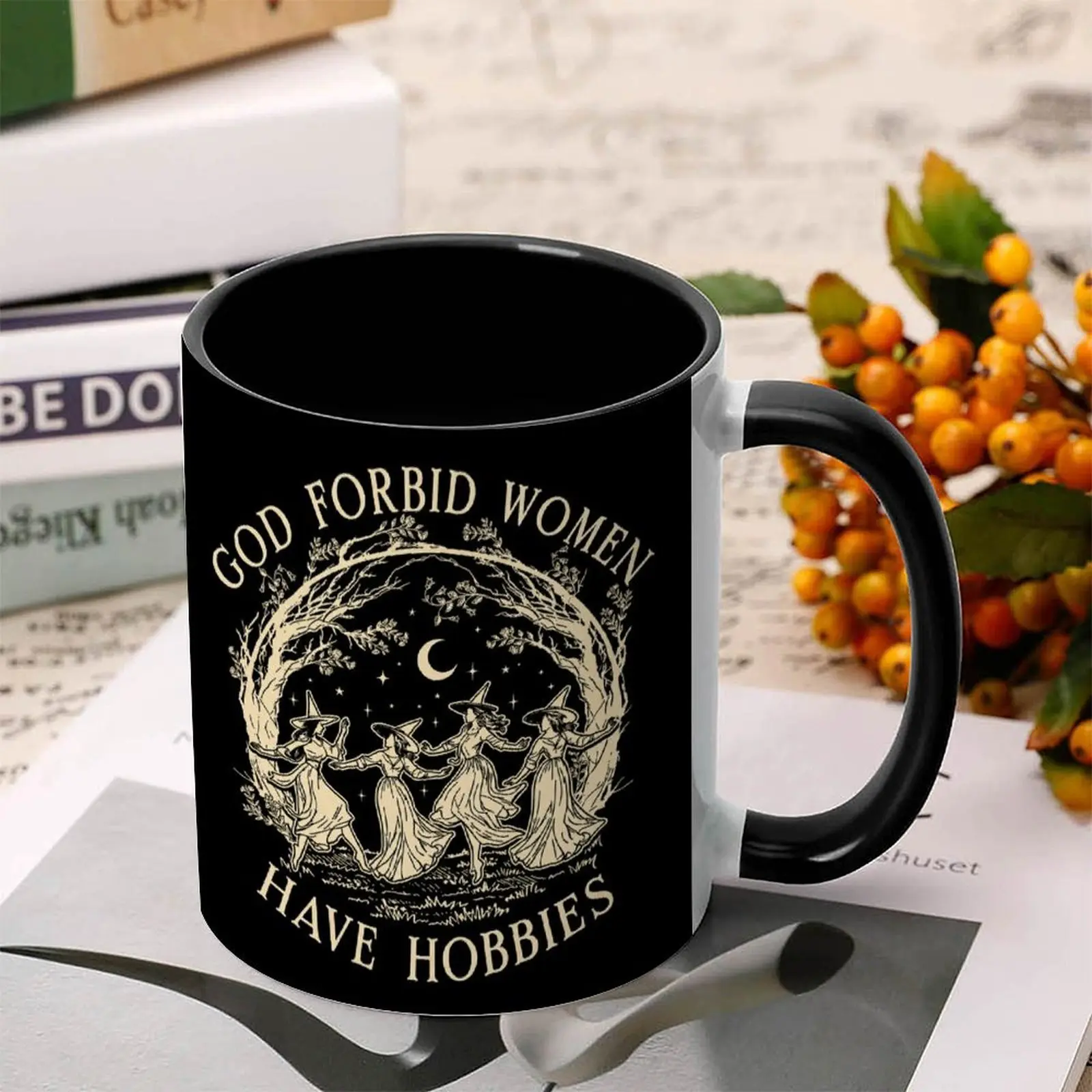 God Forbid Women Have Hobbies Coffee Mug, Feminist Christmas Gift, Witch Mug, Patriarchy Mugs, Witchy Mug, Girl Power Mug, Christmas Mug